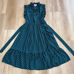Kate Spade Dot Dot Dot Ruffle Wrap Dress Snow Pea Size 4